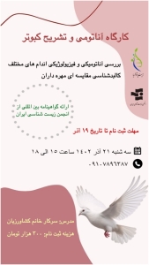 کارگاه آناتومی و تشریح کبوتر